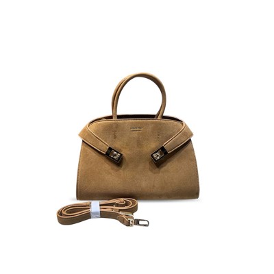 FERRAGAMO SUEDE HUG HANDBAG (32*24*17cm)